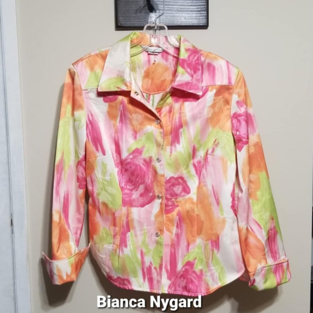 Bianca Nygard Blazer Formal 12 Abstract Colorful Business Wedding Party